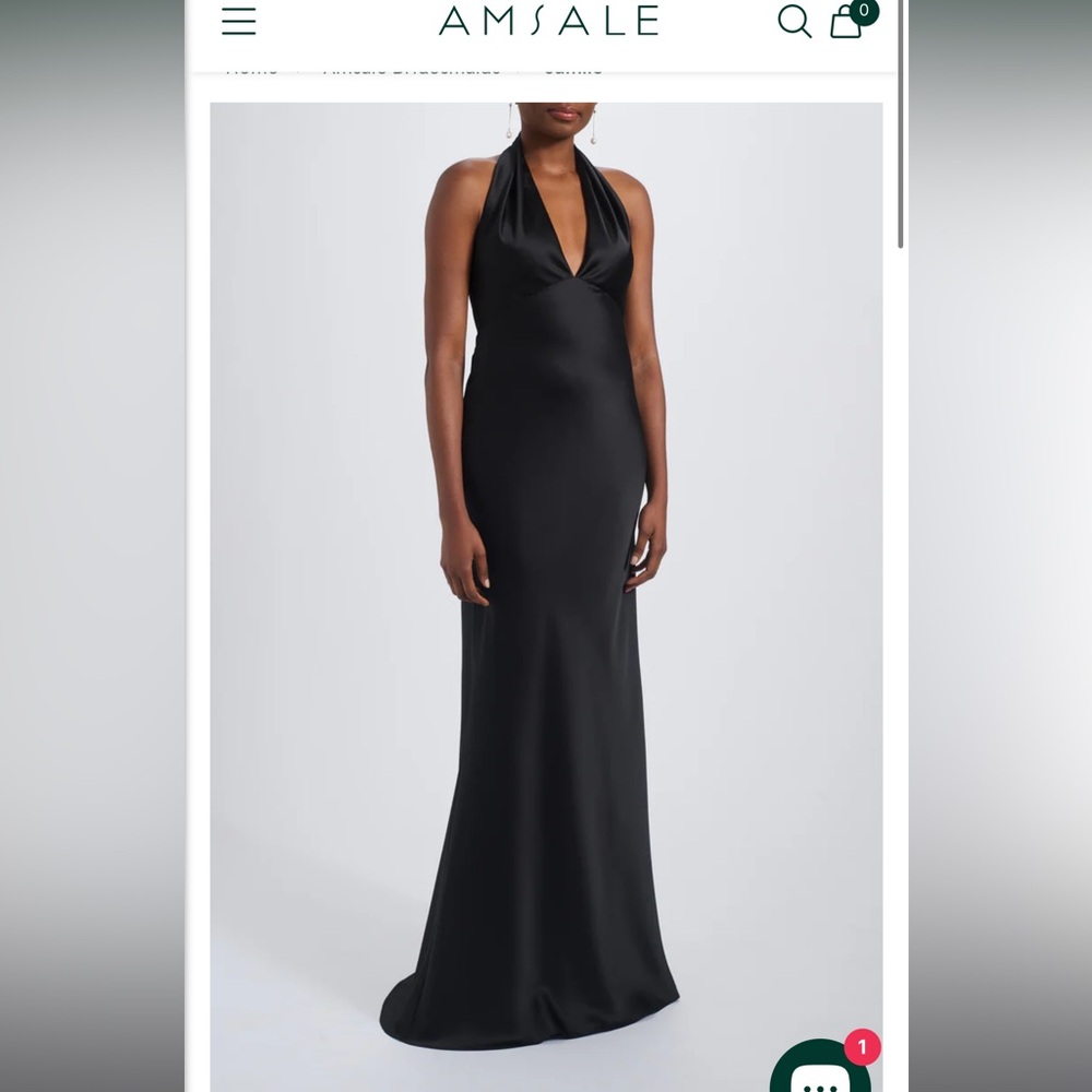 Elegant Black Evening Gown- Amsale size 8